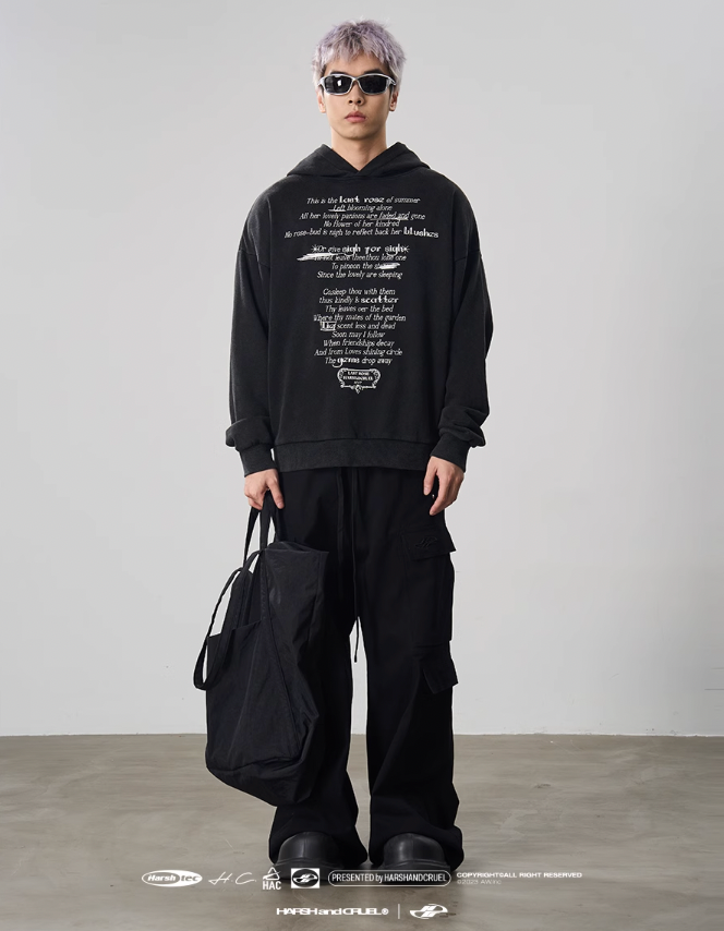 Harsh and Cruel Summer Finale Poetry Graffiti Typography Print Hoodie