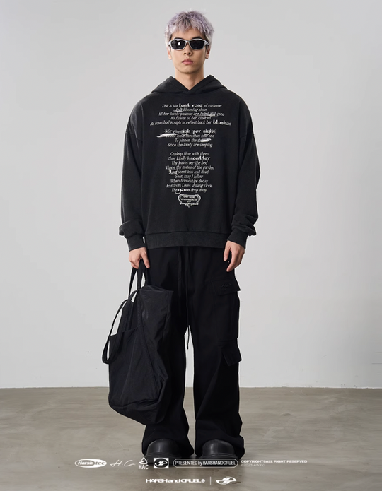 Harsh and Cruel Summer Finale Poetry Graffiti Typography Print Hoodie