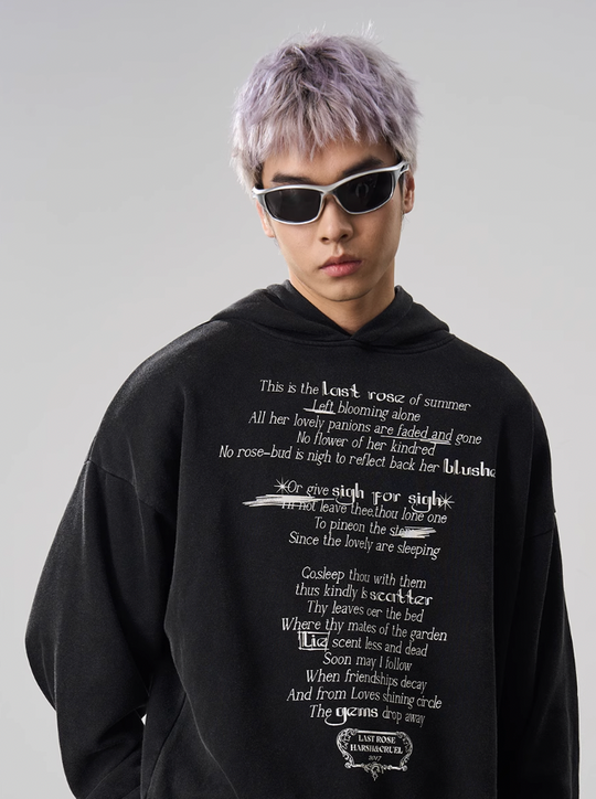 Harsh and Cruel Summer Finale Poetry Graffiti Typography Print Hoodie