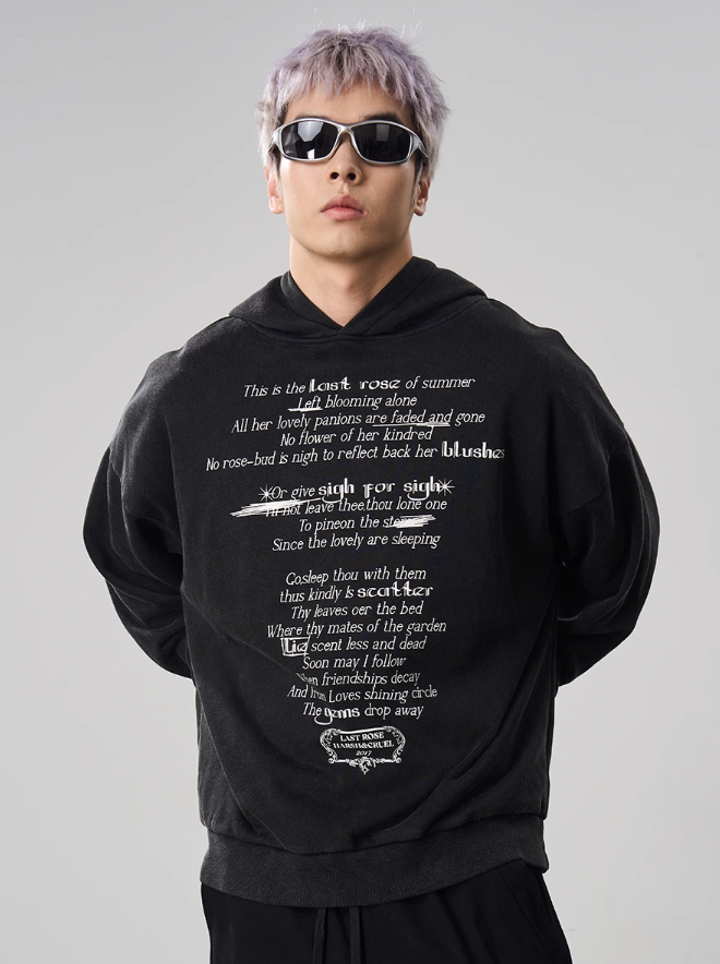 Harsh and Cruel Summer Finale Poetry Graffiti Typography Print Hoodie