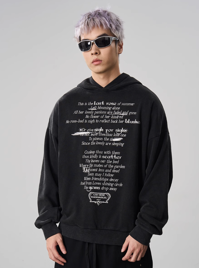 Harsh and Cruel Summer Finale Poetry Graffiti Typography Print Hoodie