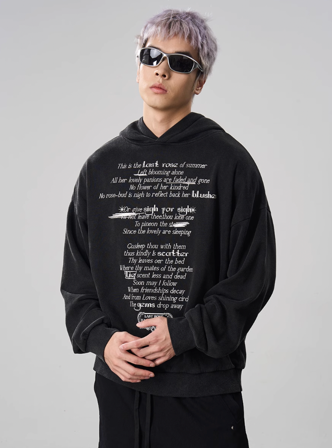 Harsh and Cruel Summer Finale Poetry Graffiti Typography Print Hoodie