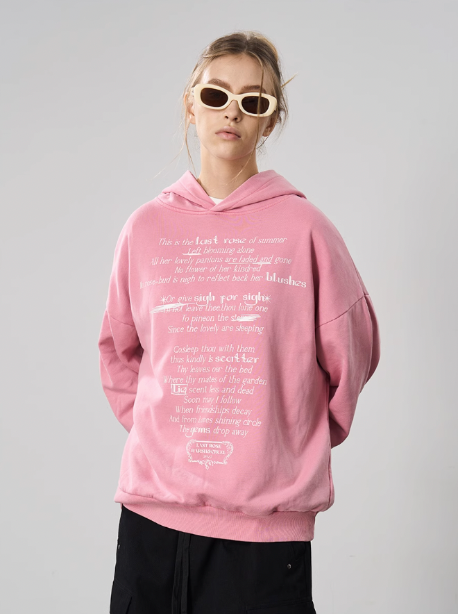 Harsh and Cruel Summer Finale Poetry Graffiti Typography Print Hoodie