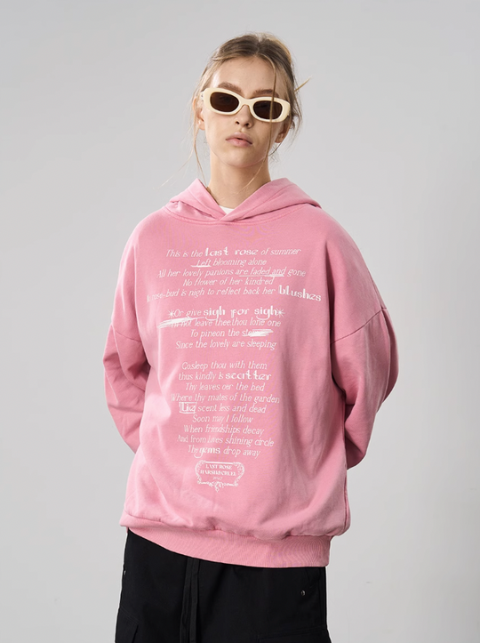 Harsh and Cruel Summer Finale Poetry Graffiti Typography Print Hoodie