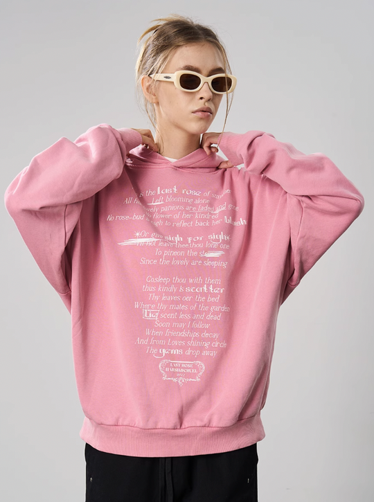 Harsh and Cruel Summer Finale Poetry Graffiti Typography Print Hoodie