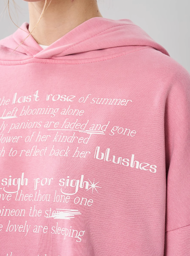 Harsh and Cruel Summer Finale Poetry Graffiti Typography Print Hoodie