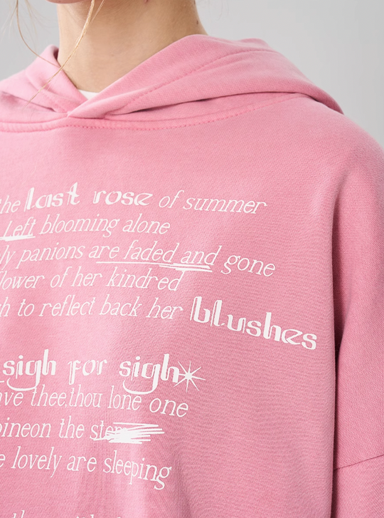 Harsh and Cruel Summer Finale Poetry Graffiti Typography Print Hoodie
