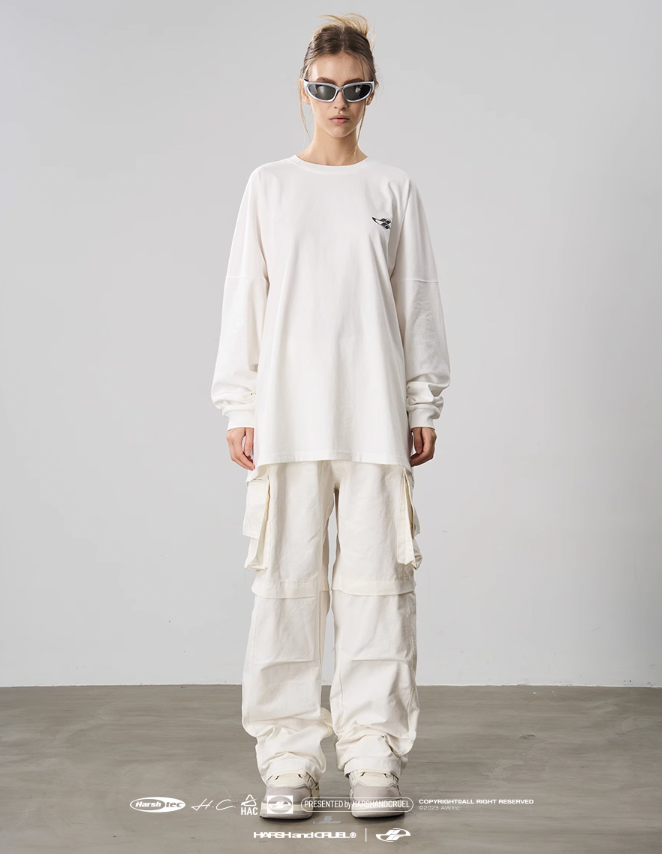 Harsh and Cruel Large Printed Loose Long Sleeve Tee