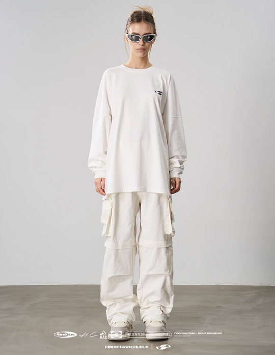 Harsh and Cruel Large Printed Loose Long Sleeve Tee