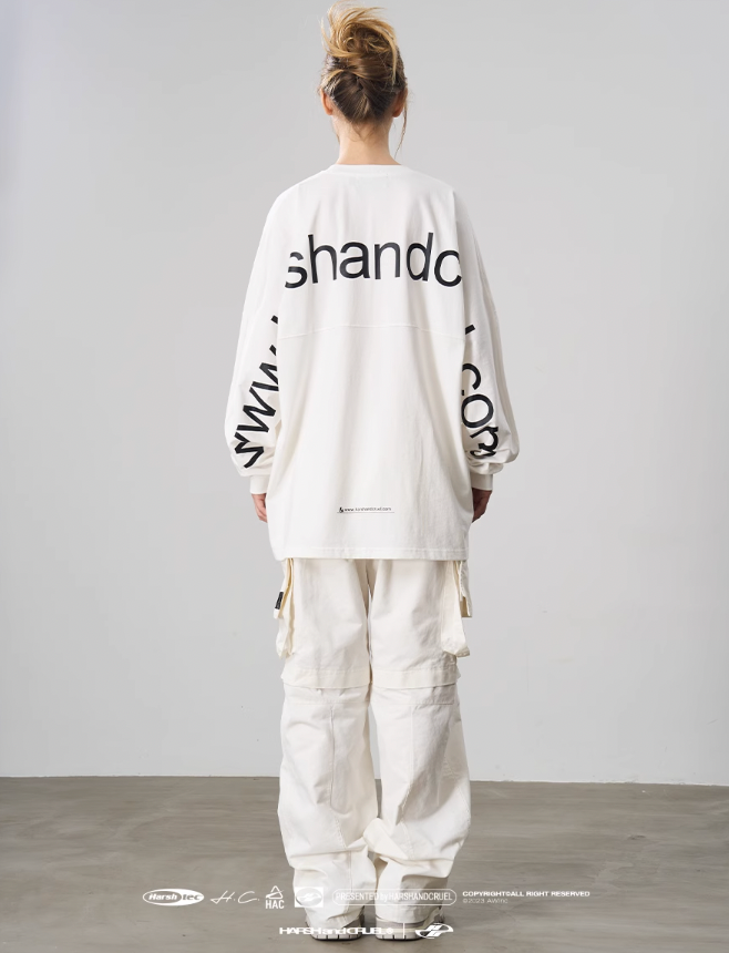 Harsh and Cruel Large Printed Loose Long Sleeve Tee