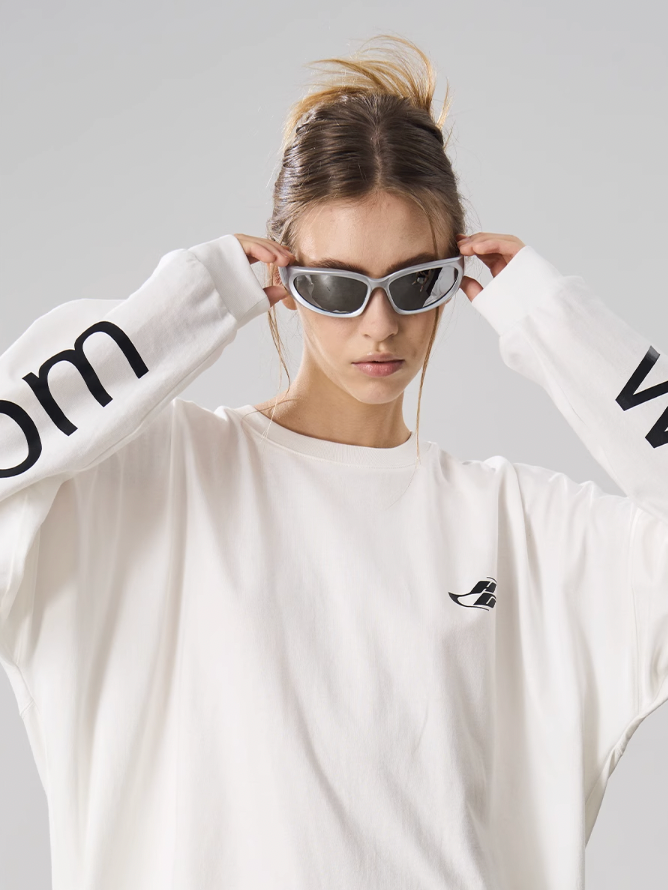 Harsh and Cruel Large Printed Loose Long Sleeve Tee