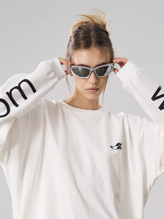 Harsh and Cruel Large Printed Loose Long Sleeve Tee