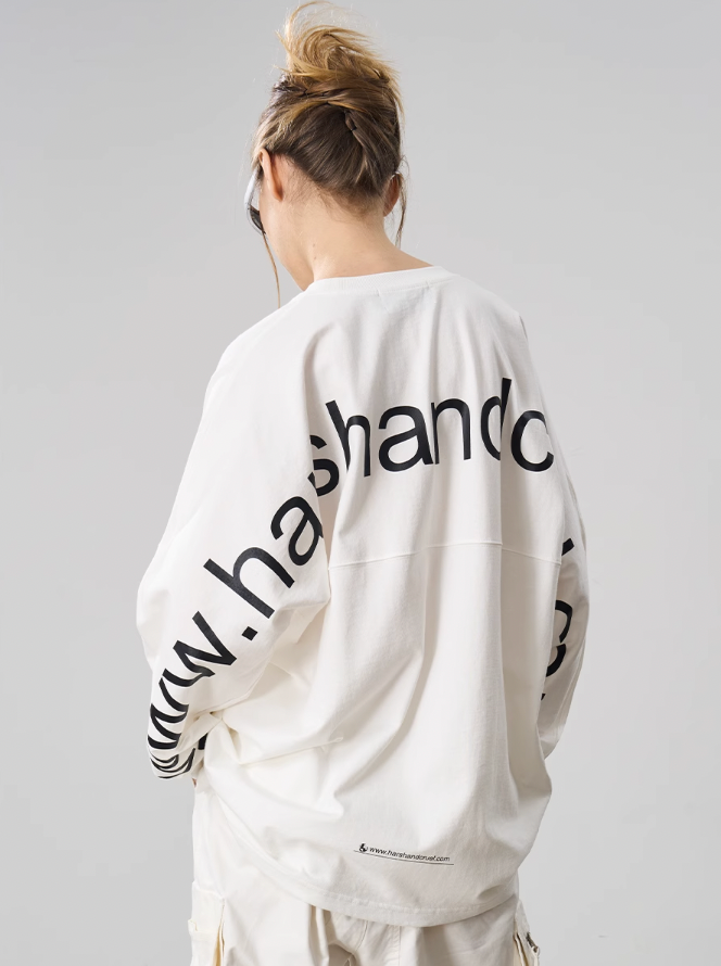 Harsh and Cruel Large Printed Loose Long Sleeve Tee