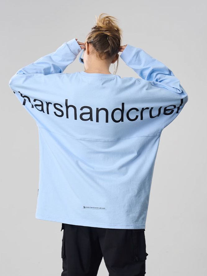 Harsh and Cruel Large Printed Loose Long Sleeve Tee