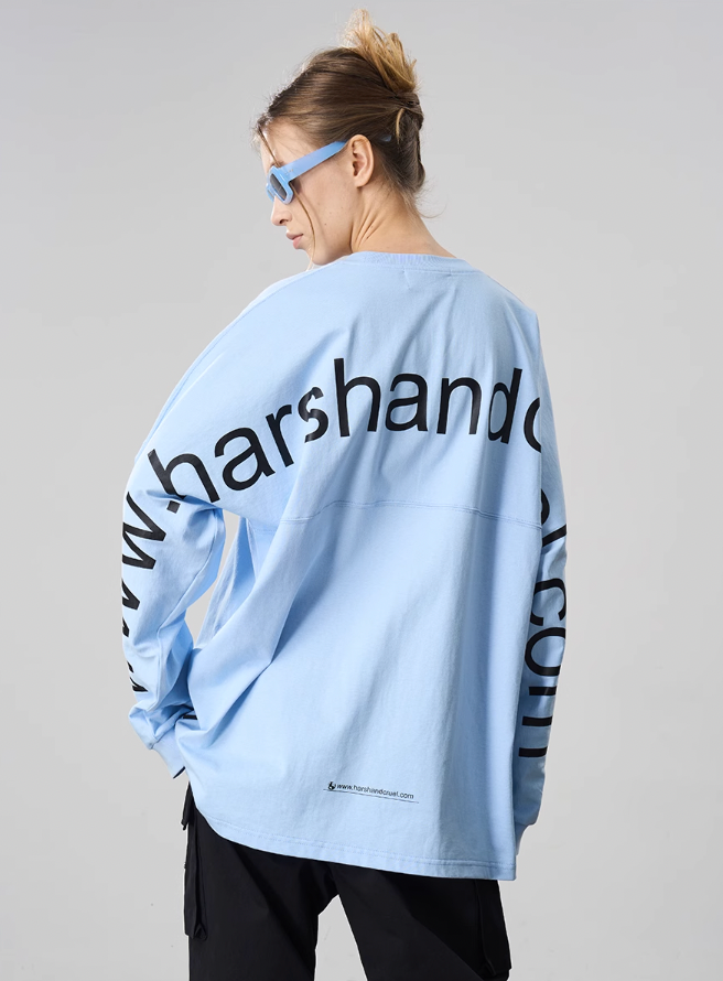 Harsh and Cruel Large Printed Loose Long Sleeve Tee