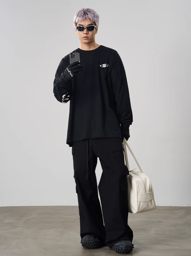 Harsh and Cruel Large Printed Loose Long Sleeve Tee