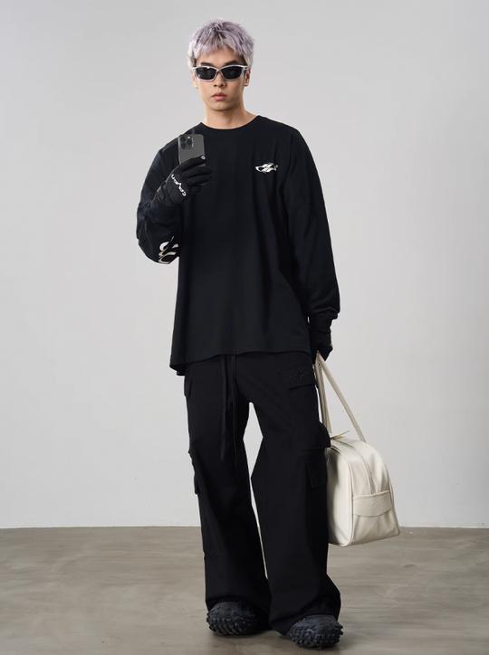 Harsh and Cruel Large Printed Loose Long Sleeve Tee