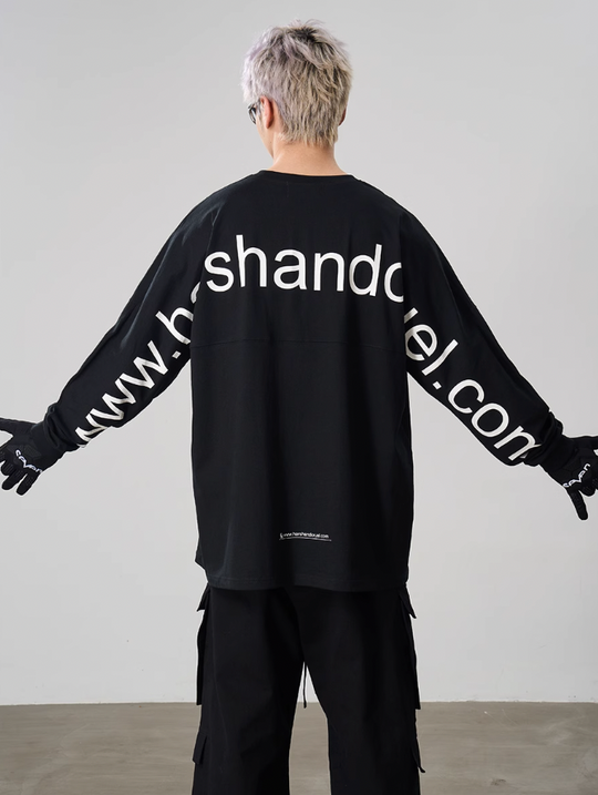 Harsh and Cruel Large Printed Loose Long Sleeve Tee