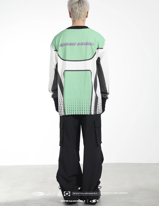 Harsh and Cruel Printed Racing Suit Long Sleeve Tee