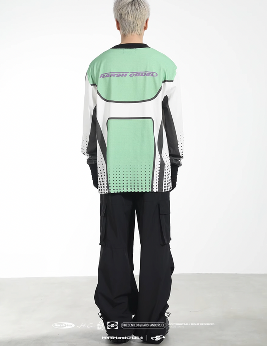 Harsh and Cruel Printed Racing Suit Long Sleeve Tee