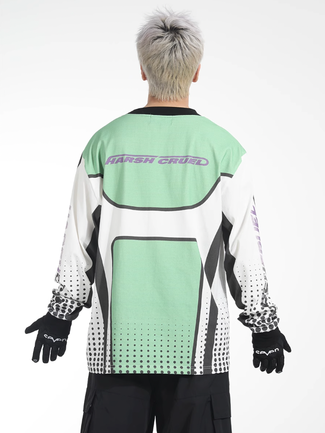 Harsh and Cruel Printed Racing Suit Long Sleeve Tee