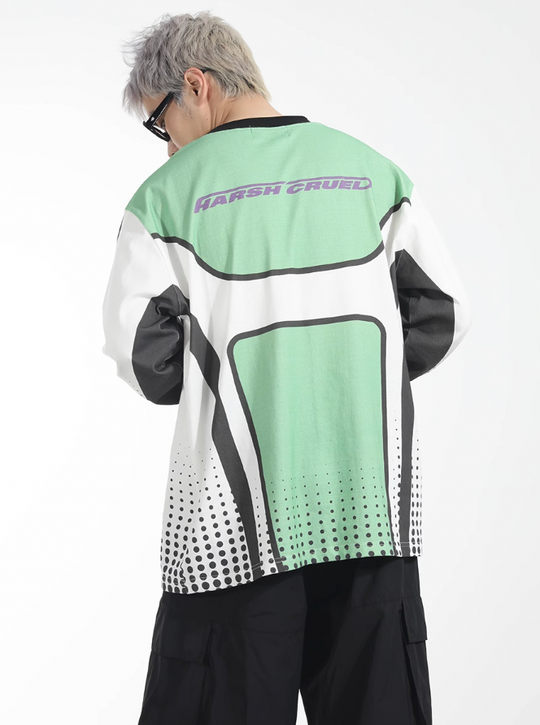 Harsh and Cruel Printed Racing Suit Long Sleeve Tee