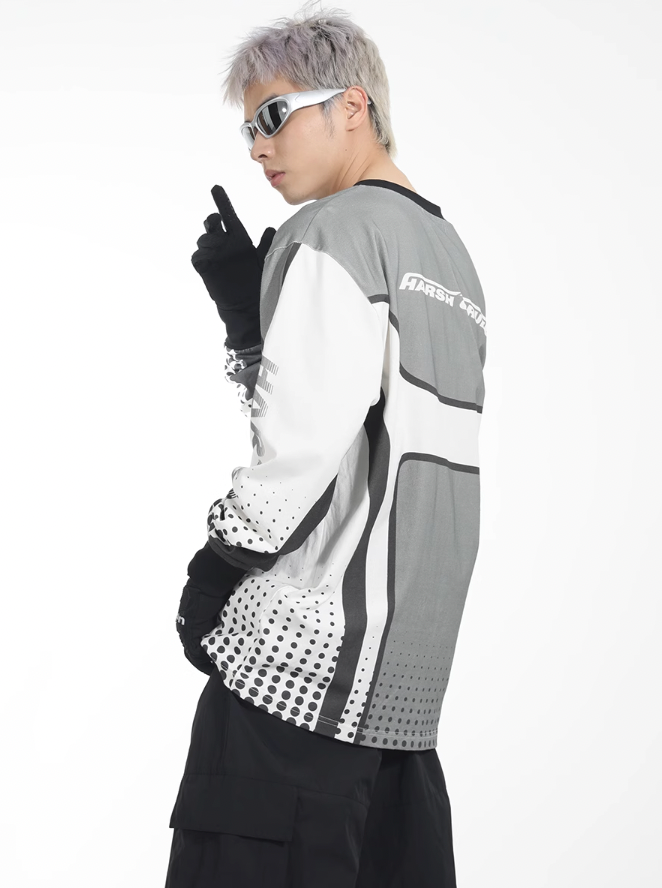 Harsh and Cruel Printed Racing Suit Long Sleeve Tee