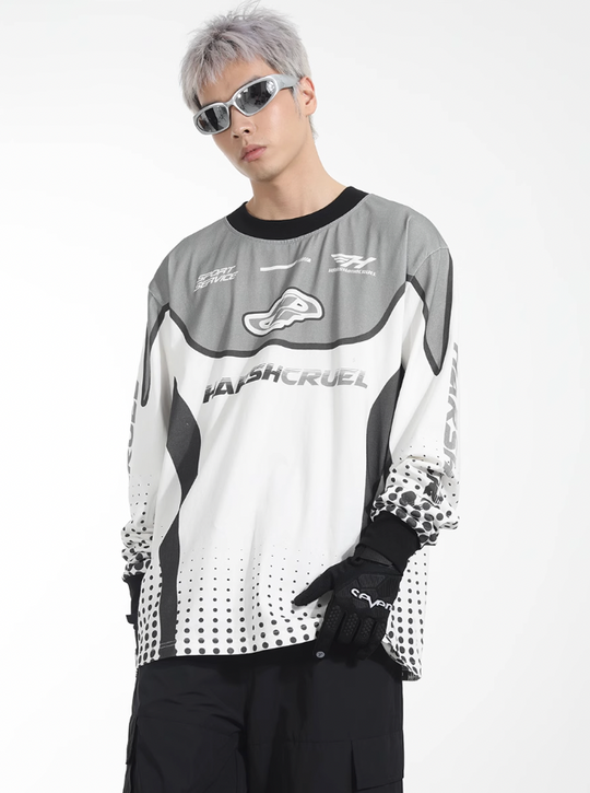 Harsh and Cruel Printed Racing Suit Long Sleeve Tee