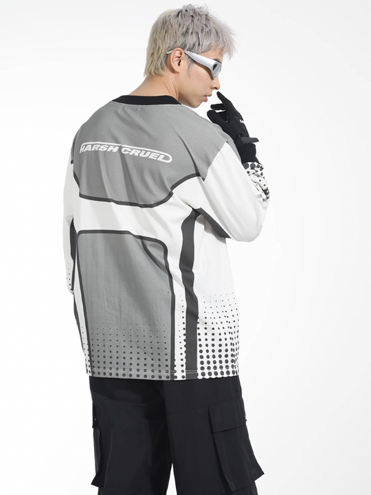 Harsh and Cruel Printed Racing Suit Long Sleeve Tee