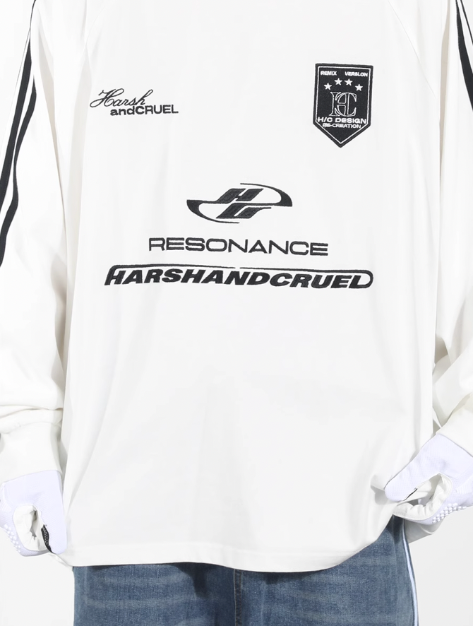 Harsh and Cruel Sport Splicing Embroidery Long Sleeve Tee