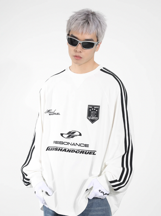 Harsh and Cruel Sport Splicing Embroidery Long Sleeve Tee