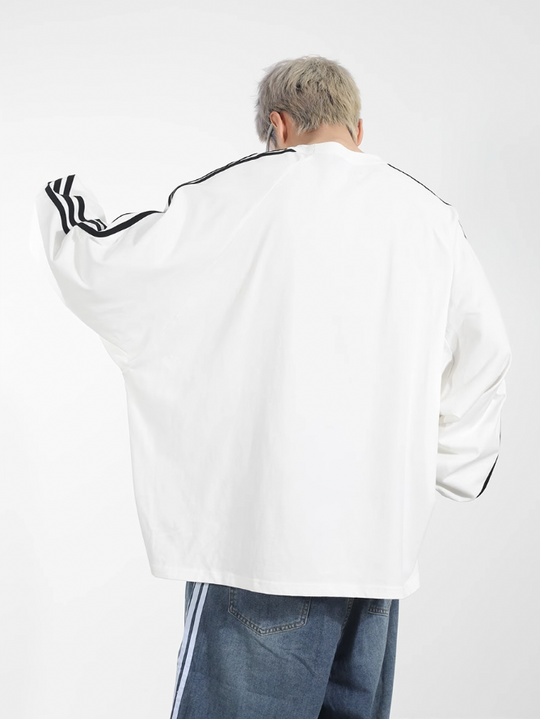 Harsh and Cruel Sport Splicing Embroidery Long Sleeve Tee