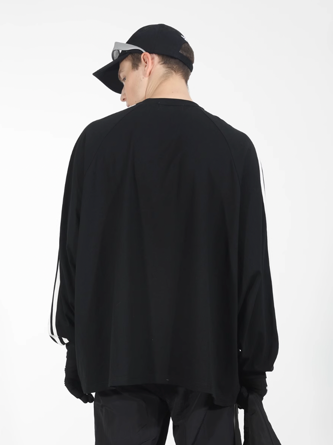 Harsh and Cruel Sport Splicing Embroidery Long Sleeve Tee