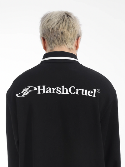 Harsh and Cruel Patchwork Embroidery Long Sleeve POLO