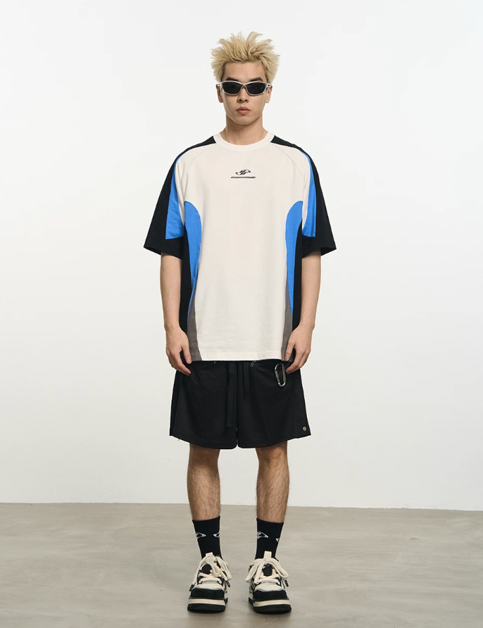 Harsh and Cruel Contrast Color Stitching Logo Tee