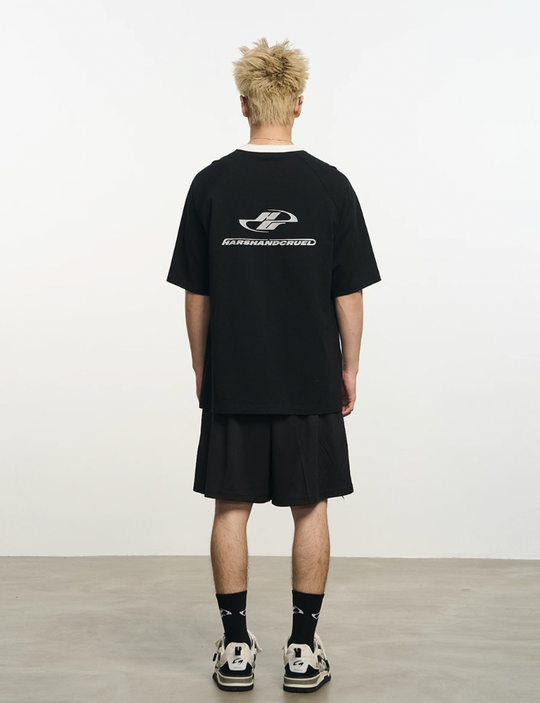 Harsh and Cruel Contrast Color Stitching Logo Tee
