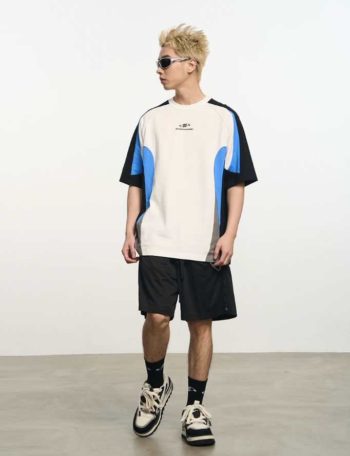 Harsh and Cruel Contrast Color Stitching Logo Tee