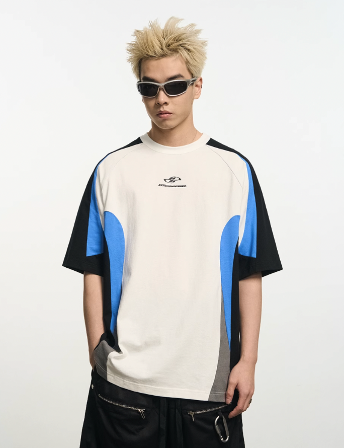 Harsh and Cruel Contrast Color Stitching Logo Tee
