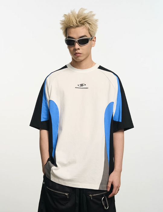 Harsh and Cruel Contrast Color Stitching Logo Tee