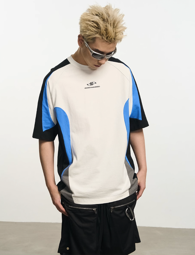 Harsh and Cruel Contrast Color Stitching Logo Tee