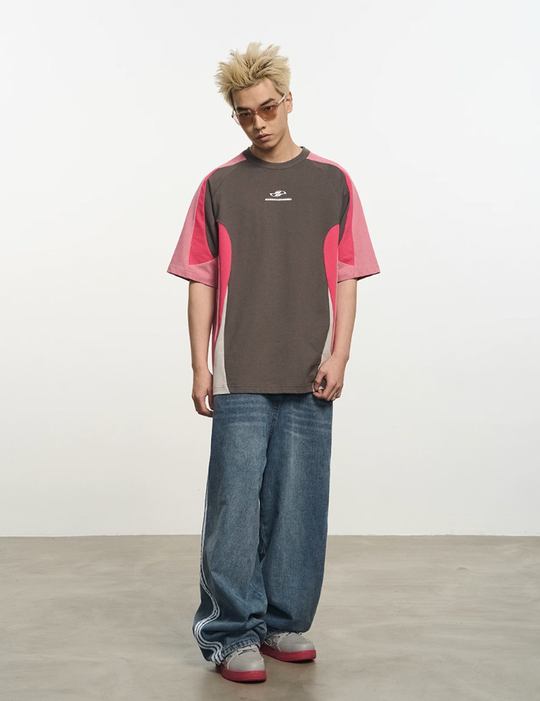 Harsh and Cruel Contrast Color Stitching Logo Tee