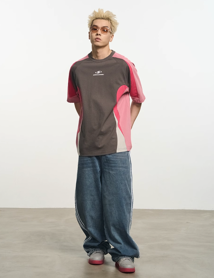 Harsh and Cruel Contrast Color Stitching Logo Tee