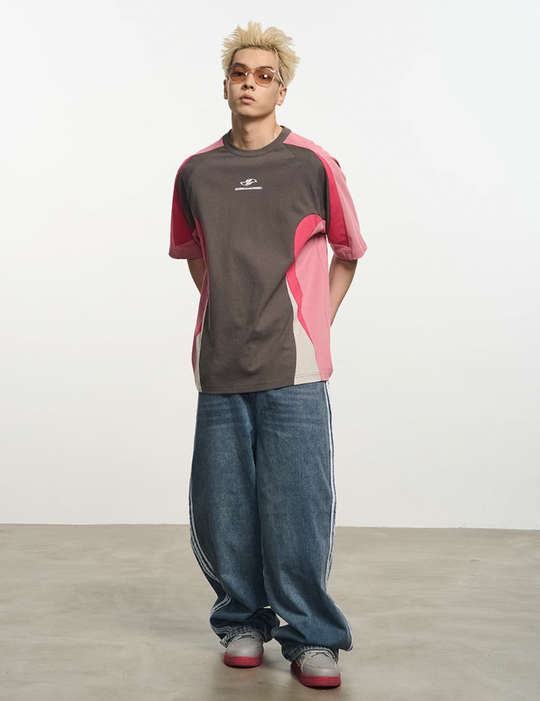 Harsh and Cruel Contrast Color Stitching Logo Tee