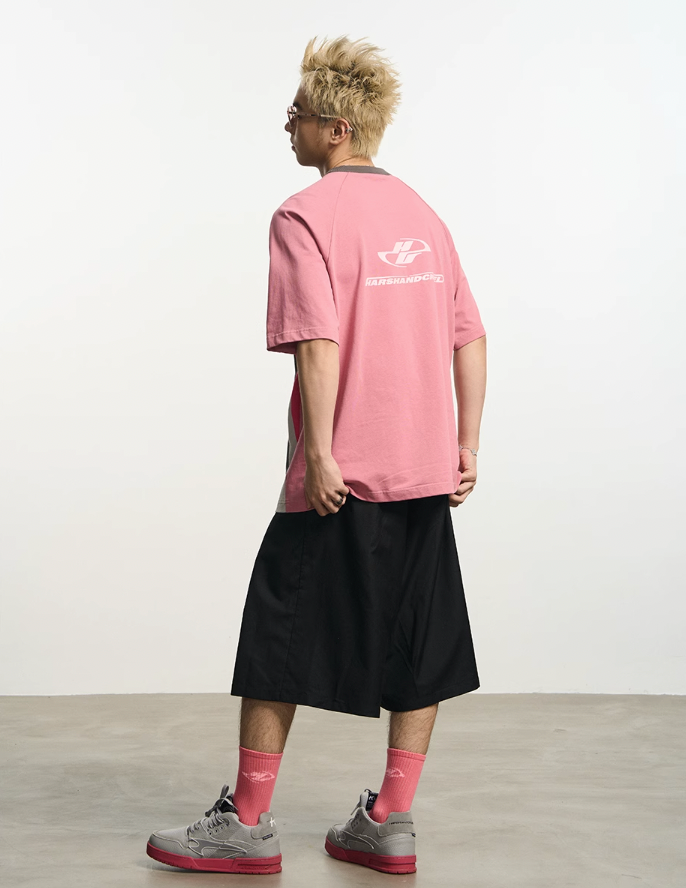 Harsh and Cruel Contrast Color Stitching Logo Tee