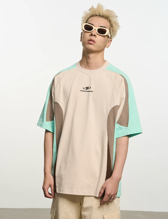 Harsh and Cruel Contrast Color Stitching Logo Tee