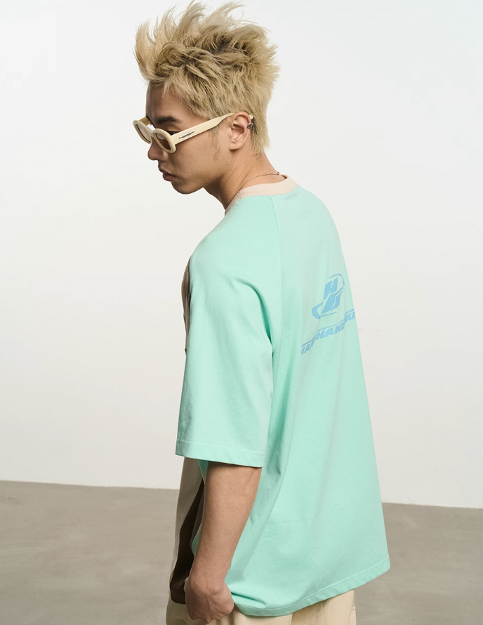 Harsh and Cruel Contrast Color Stitching Logo Tee