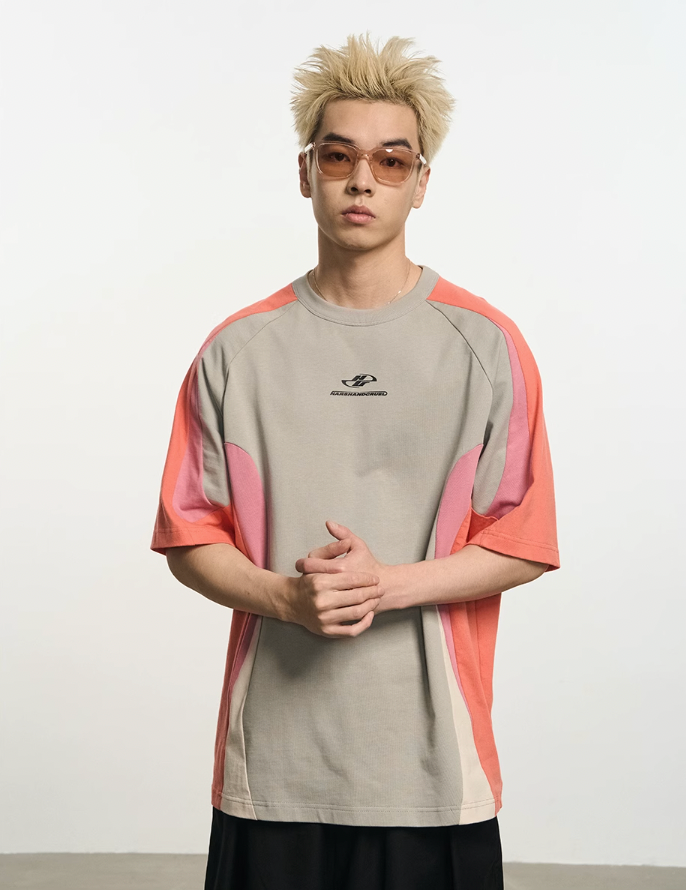 Harsh and Cruel Contrast Color Stitching Logo Tee