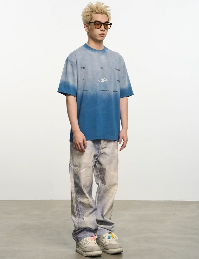 Harsh and Cruel Gradient Batik Wash Print Tee