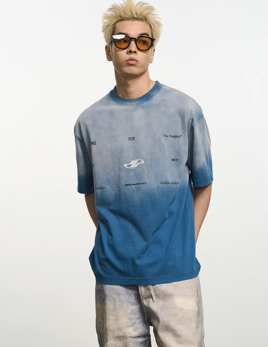 Harsh and Cruel Gradient Batik Wash Print Tee
