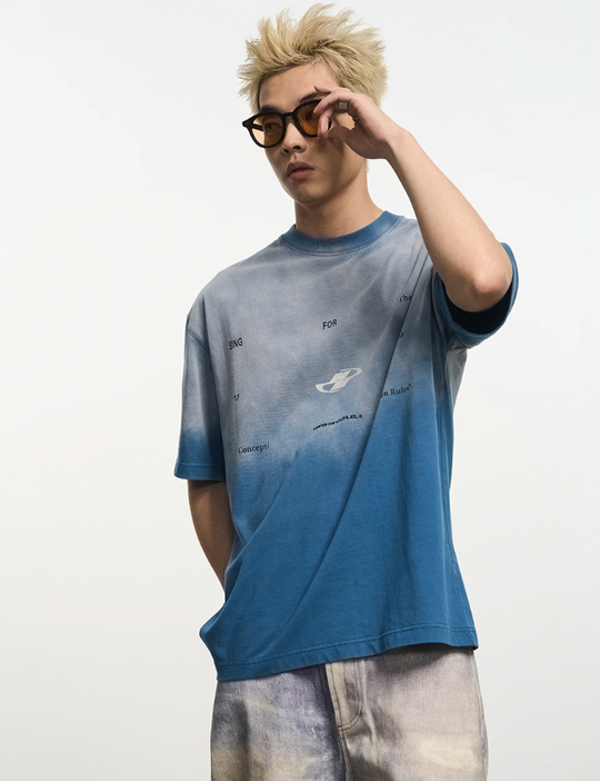 Harsh and Cruel Gradient Batik Wash Print Tee